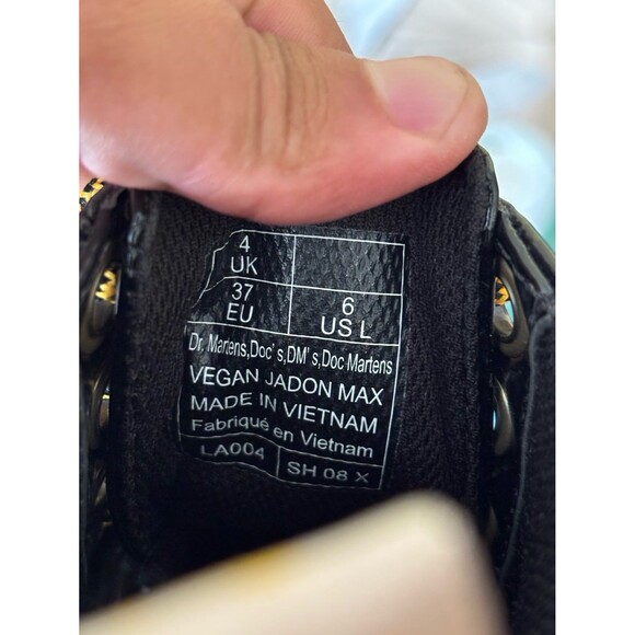 Dr. Martens JADON MAX Platform Combat Boots Vegan Black Oxford Women's US 6 - Picture 10 of 10